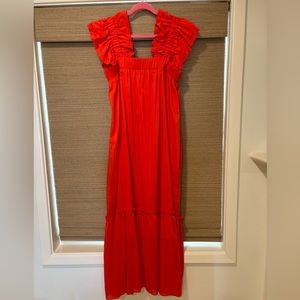 Inclan Studio Vibrant Ruffled Maxi Dres